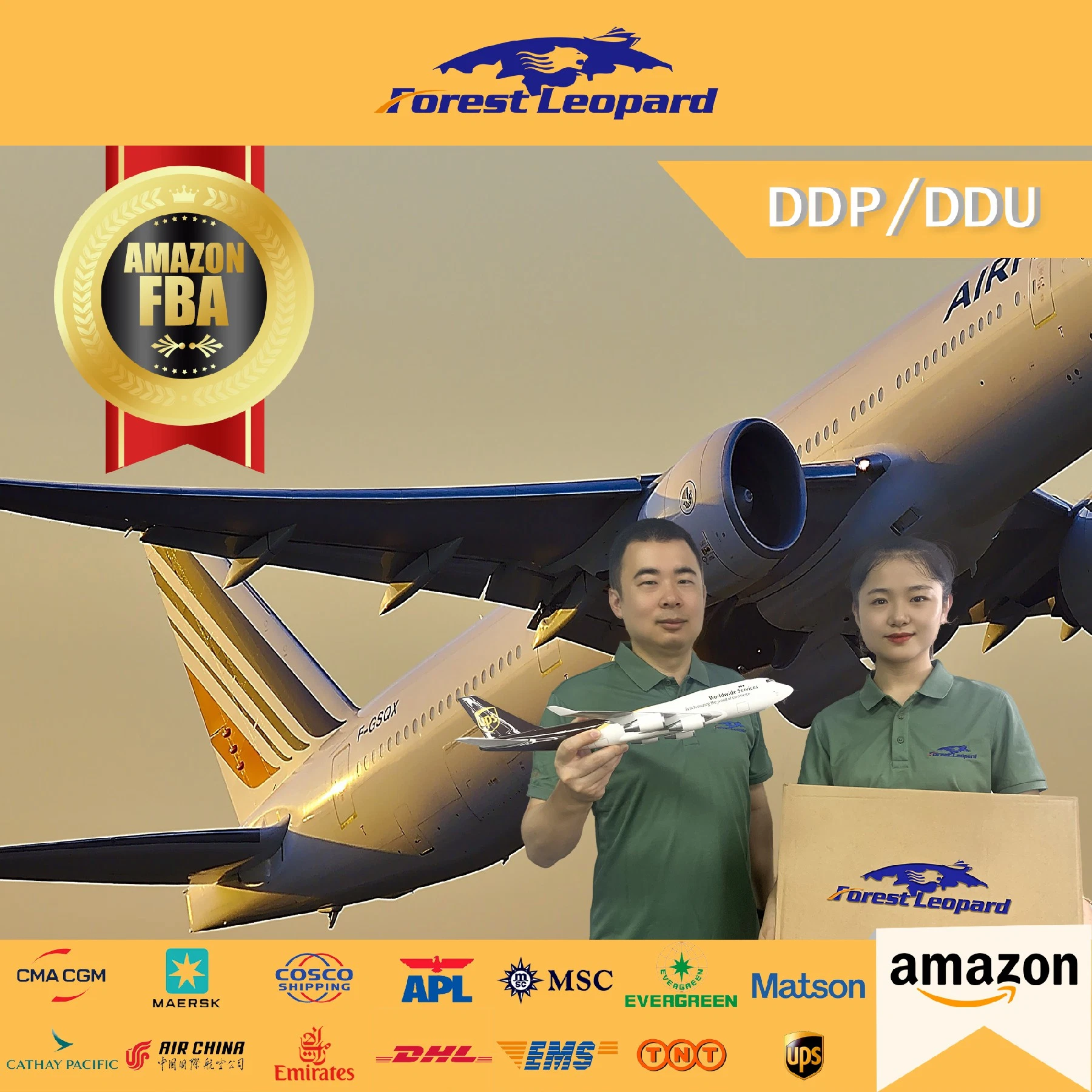 Convenient and Efficient DDP Air Shipping Service From China to Belgium Amazon Fba Forest Leopard Logistics Fee Storage (15days)