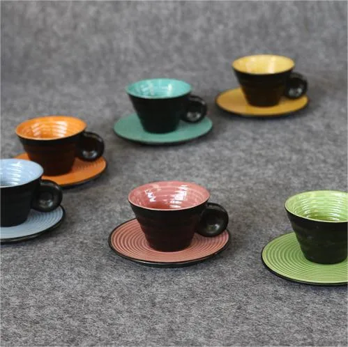 Colorful Tea Set Ceramic Cup Porcelain Mug Dinnerware Pure Glazed New Bone China Kitchen Utensils Decoration with Customized Color Pattern Logo and Design