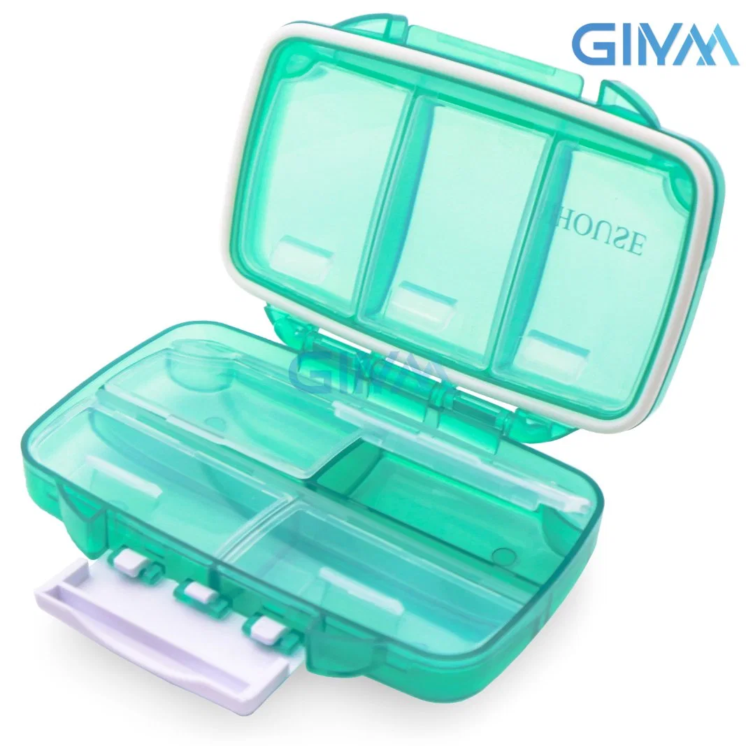 Airtight Pill Organizer Box Grand distributeur de comprimés Home Travel Essentials Porte-supplément porte-filtre à vitamines portable format géant 7 compartiments