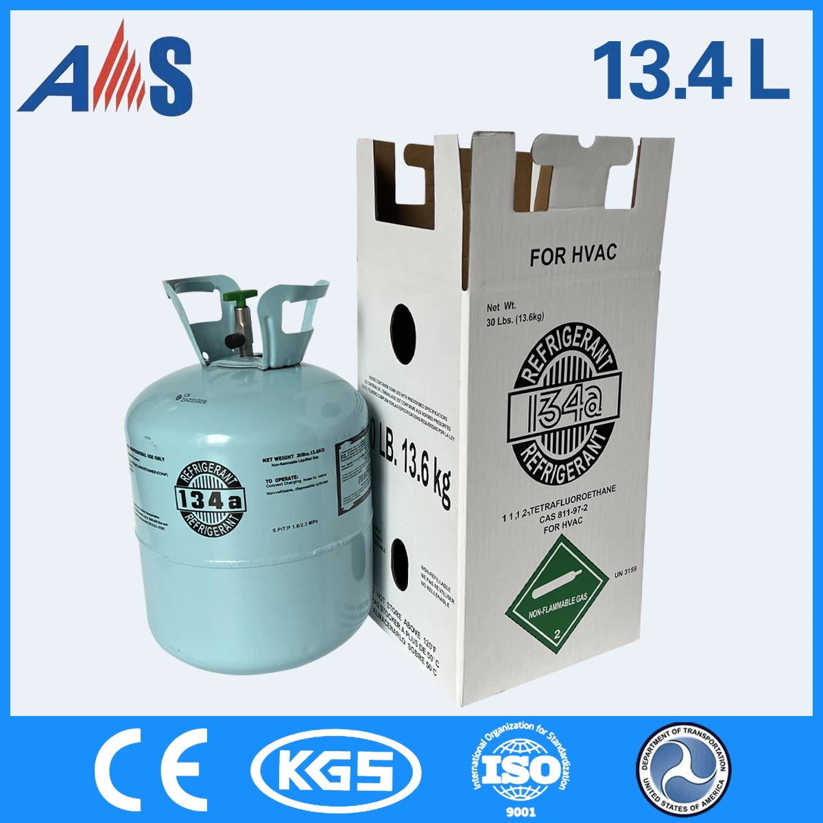 CE tanque de gas de bombona de gas con el gas refrigerante R134A 99.93% de pureza en el precio de fábrica Ansheng directo de proveedor confiable de la empresa