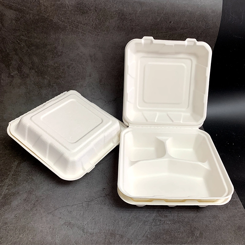 Biodegradable Tableware Storage Food Service Burger Bento Box Disposable Food Container