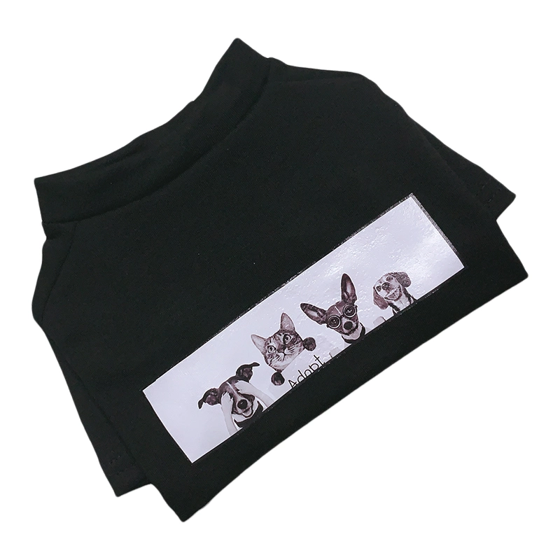 Solid Black Color Cotton Polyester Custom Pattern Dog Clothes