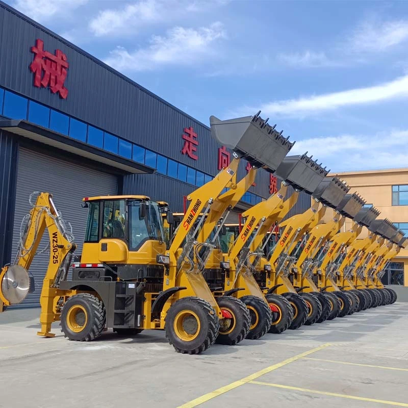 Factory Supply Directly 28kn Excavator Front End Mini 4X4wheel Drive Compact 6ton 7ton 8ton Wheel Backhoe Loaders Front Loader for Sale