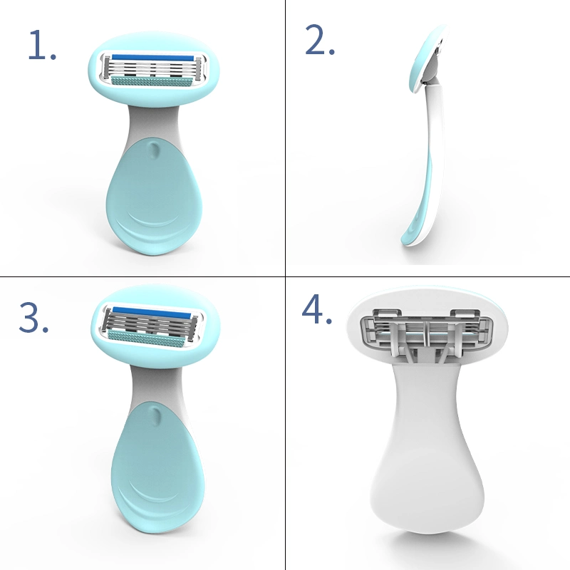 Women Razor Portable Razor Shaver Four Sharp Shaving Blades Manual Girl Body Hair Removal Razor 1PC