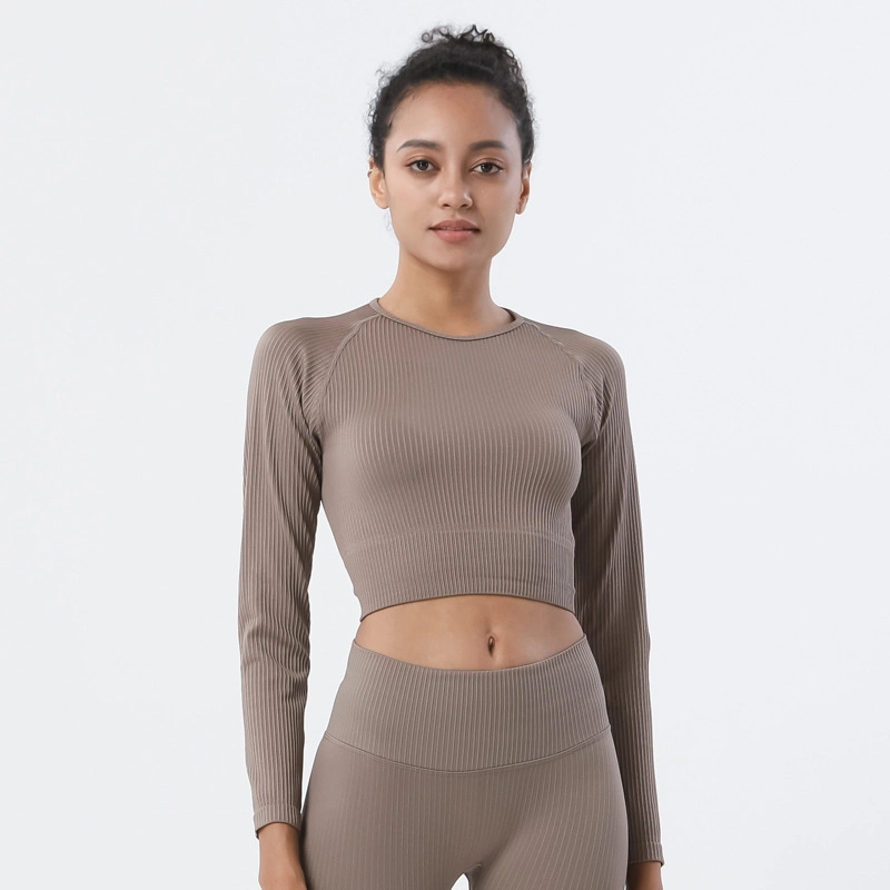 Seamless Fitness Clothing Tight-Fitting Quick-Drying Long-Sleeved Sports Shirt