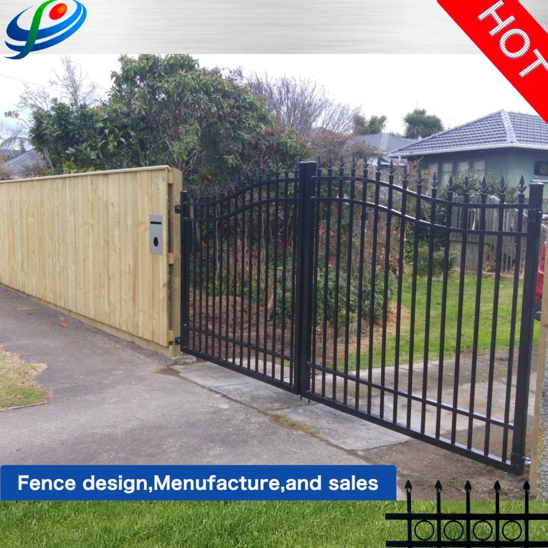 Aluminium Metal Casement/Sliding Window/Door Iron Grill Design/Main Gate Door Building Material