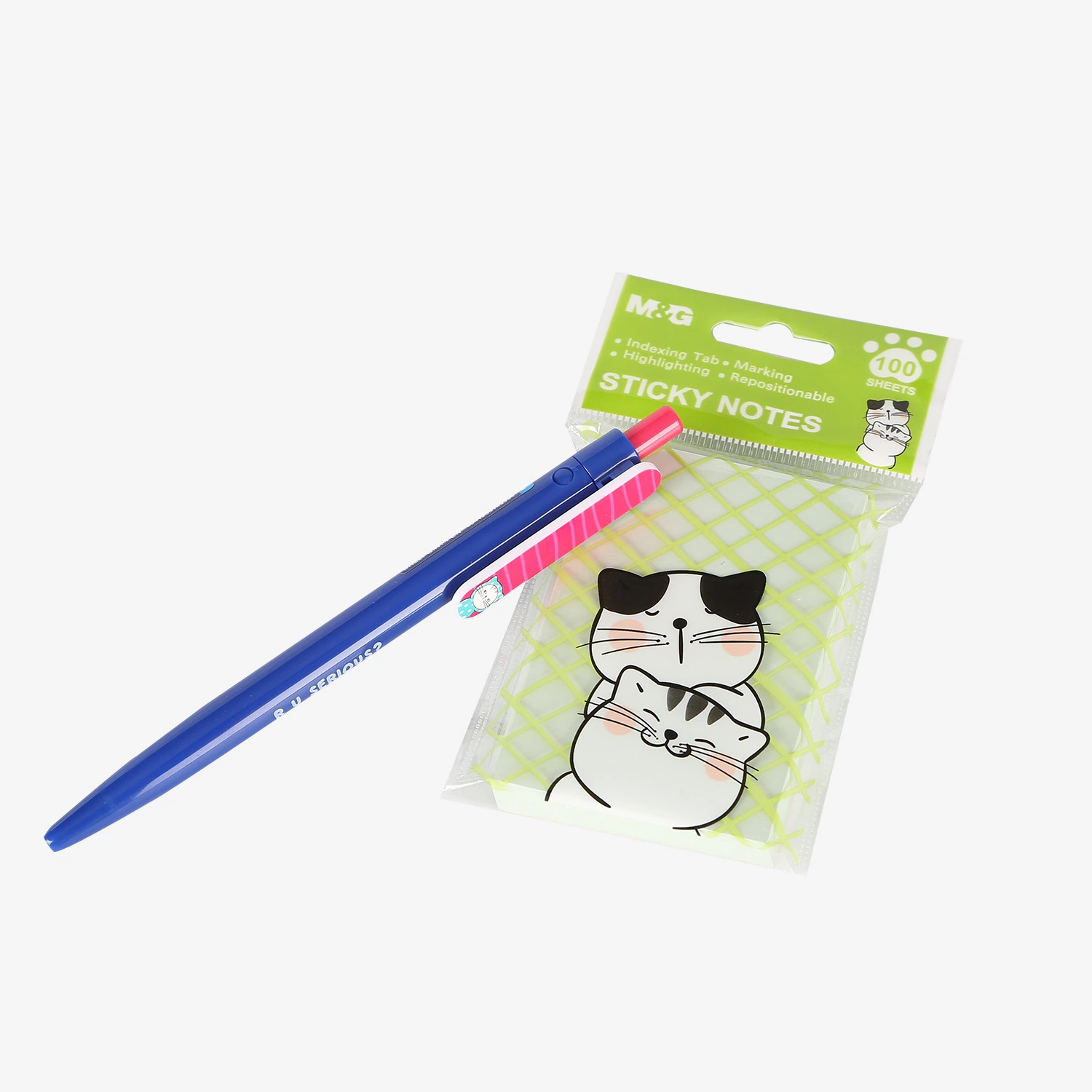 M&amp;G cuatro colores "Muchos gatos" de la serie 3"x2" Color Sticky Notes 100 hojas 76x51mm