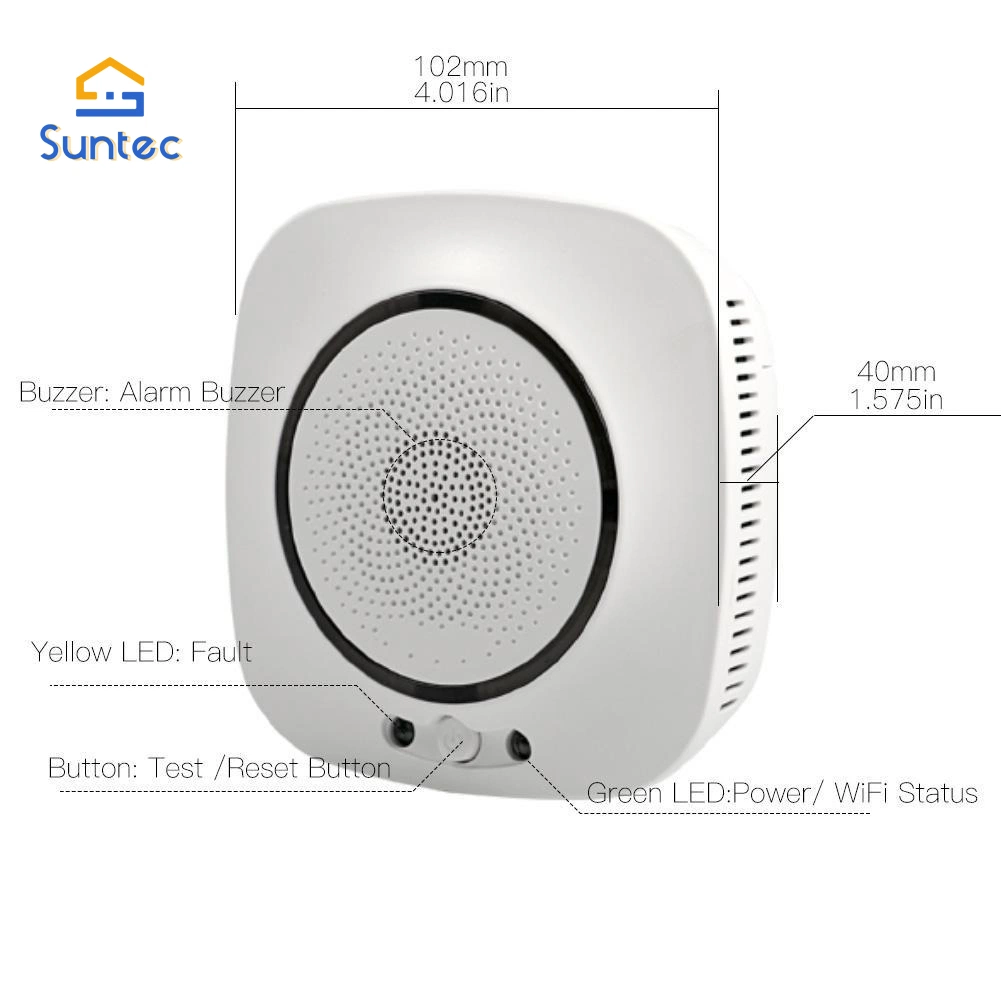 Smart WiFi fuga de gas Co Detector del sensor de alarma de seguridad para el hogar