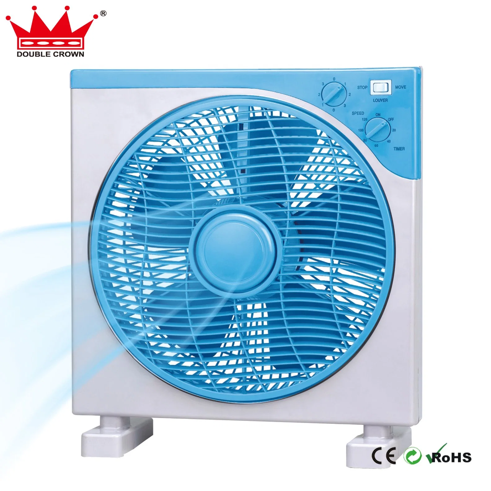 Box Fan 12'' with 3 Speeds, Rotatable Grill Desk Fan, Quiet Operation Fast Cooling Fan with 120 Min Timer