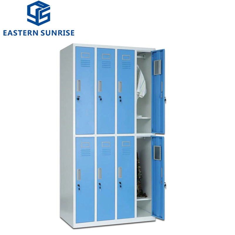 8 Doors Metal Steel Iron Locker Cabinet Wardrobe for Changing Room Bathroom