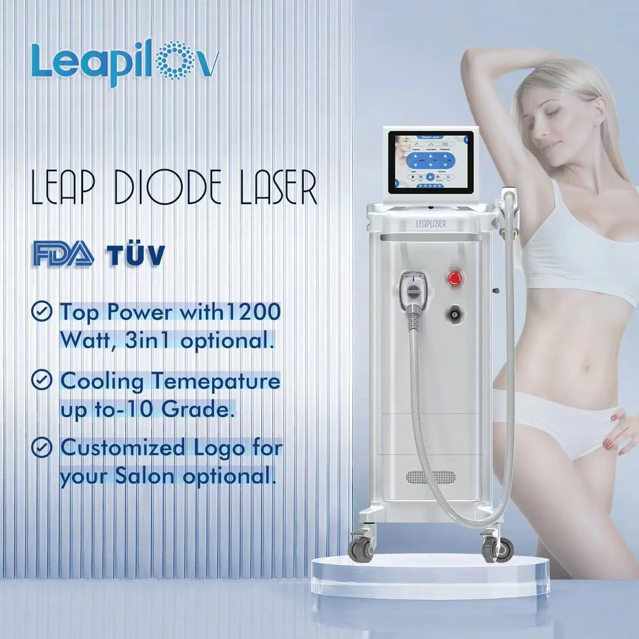 Dernière mise à jour portable Diodo 808nm Depilator laser Epilation machine 3en 1 Diode laser