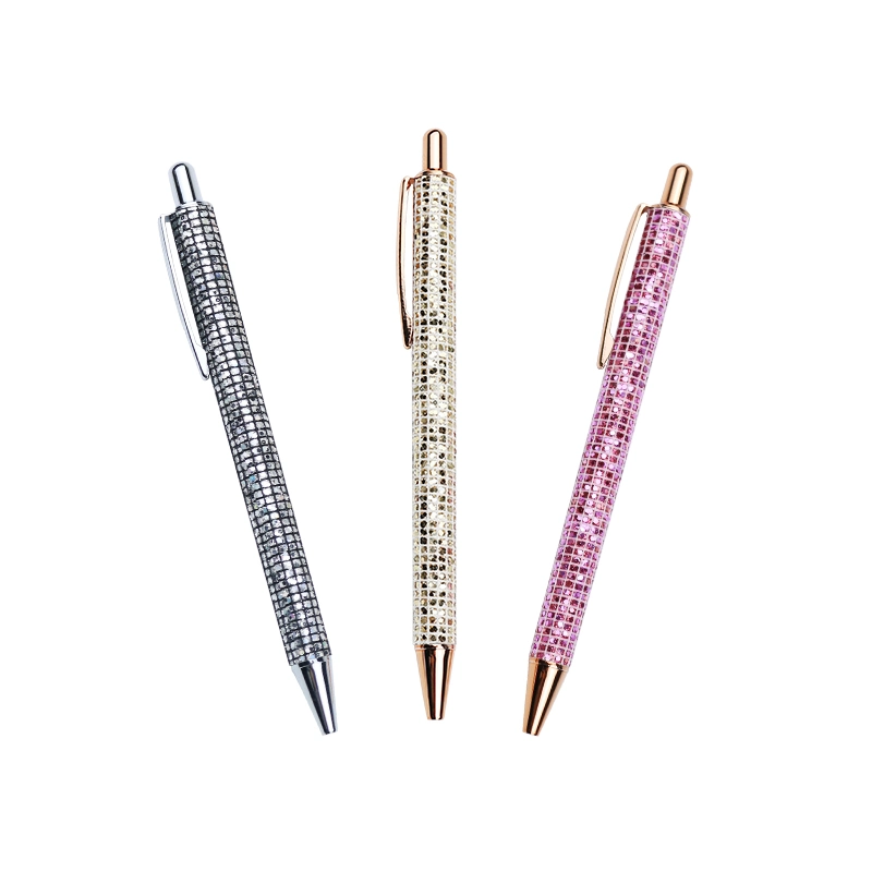 Rhinestone Metal Ballpoint Pens Bling Bling Diamond Pen Big Crystal Black Ink Ballpoint Pens