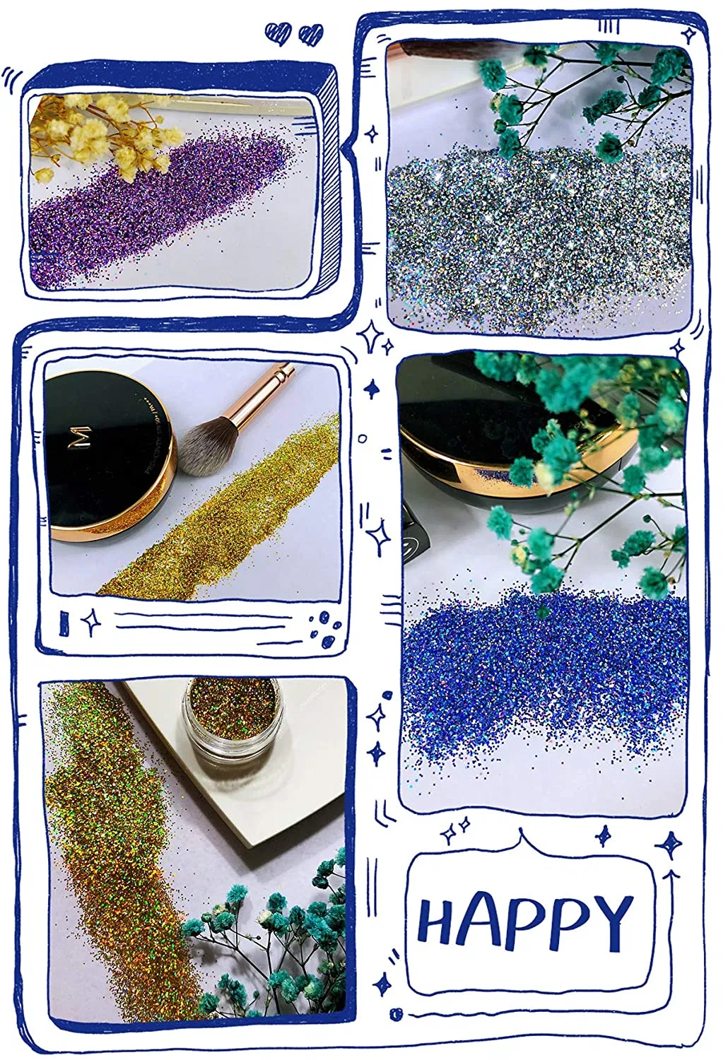 Glitter Nail Acrylic Powder Resin Pigment Glitter Eye Pigment