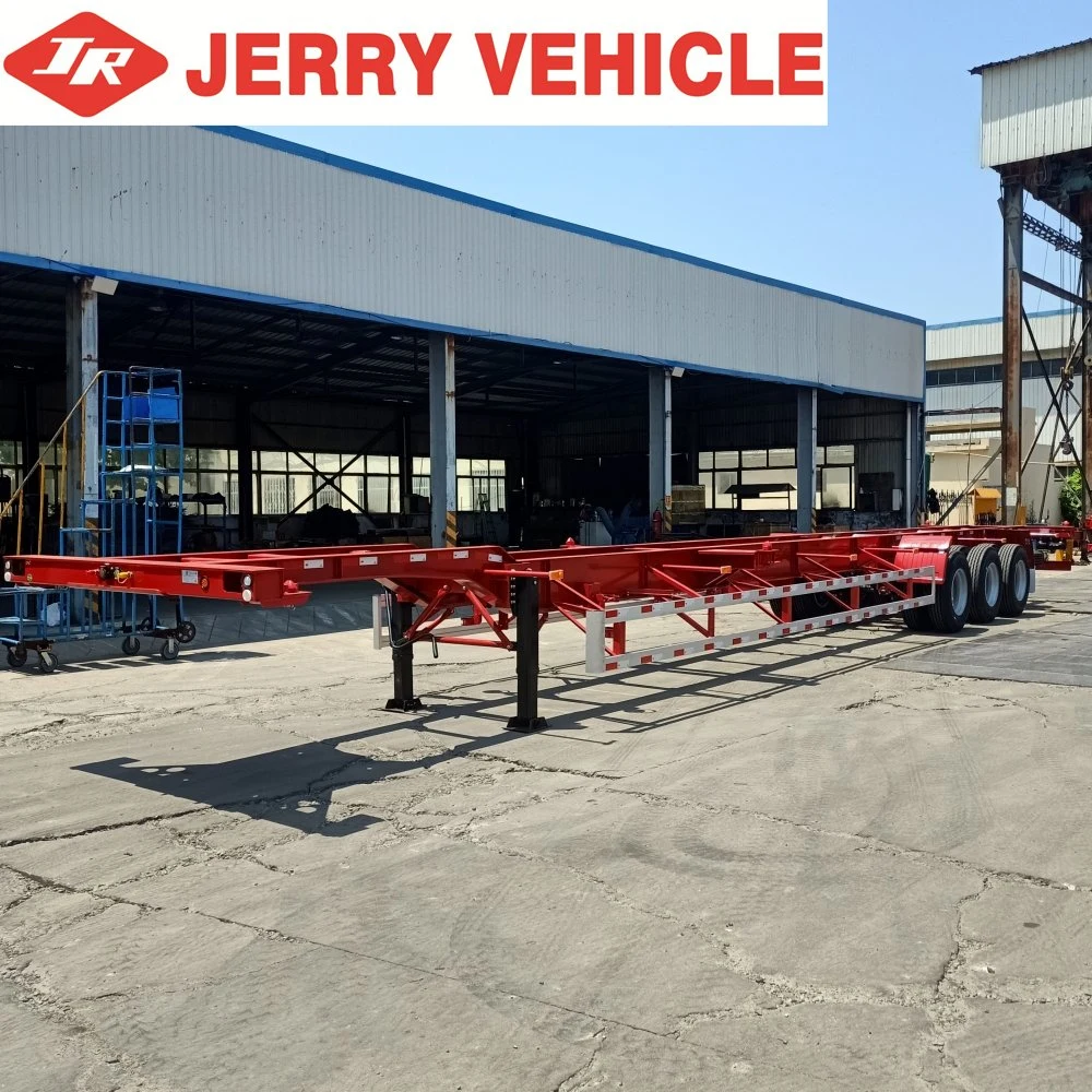 Jerry Véhicule 20FT 40FT Châssis de conteneur Remorque squelette Camion Remorque semi-squelette