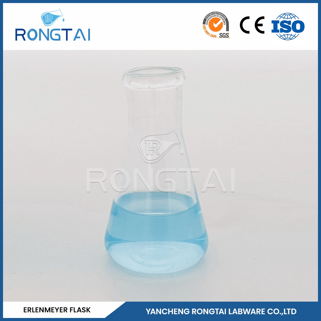 Rongtai 1000 ml Erlenmeyer Fabrication de la chimie conique de la Chine Flacon conique à col large avec graduation