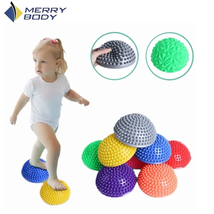 PVC Inflatable Massage Point Half Fit Ball Balance Trainer Stabilizer Gym Pilates Fitness Balancing Ball