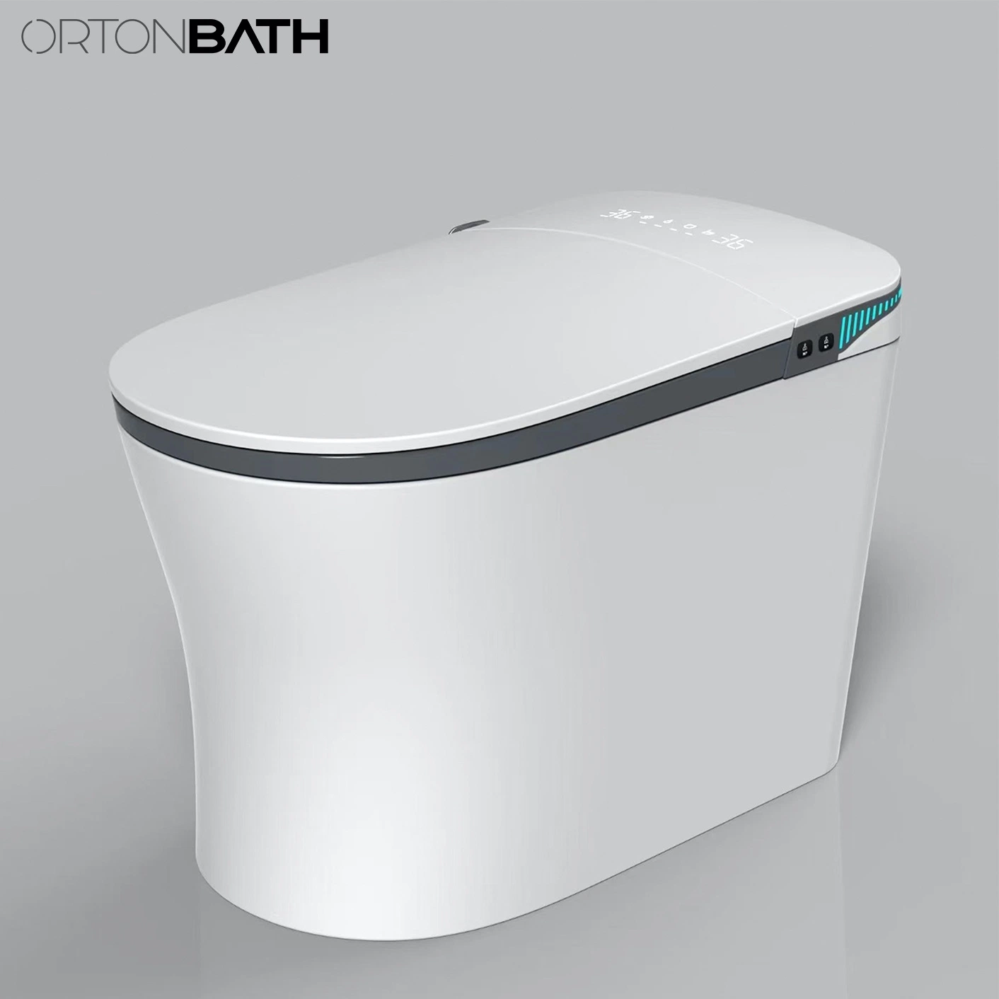 Ortonbaths Smart Touchless One Piece Toilet with Auto Dual Flush UV LED Sterilization Heated Seat Warm Water and Dry Lighting Intelligent Automatic Toilet