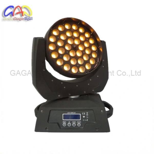 36 * RGBW 10W High Power LED de 4-en-1 con la función de Zoom moviendo, Faro