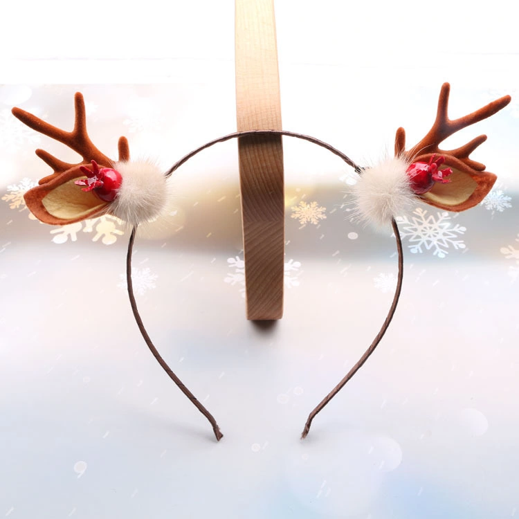 Christmas Hair Band Antler Headdress Hair Clip Female Moose Hair Ball Hair Card Burst Jewelry Adult Dream Children's Hair Accessories