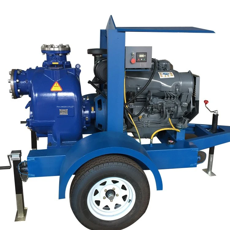 Movable or Skid Mounted Self-Priming Diesel Engine Trash Water Pump Set