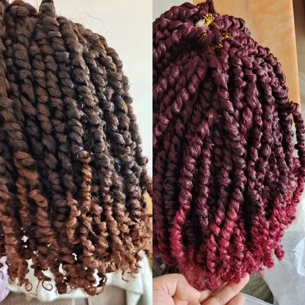 12 polegadas fibras sintéticas de alta temperatura cabelo crochet de torção Nubian Pré Twisted Passion Spring Twisted