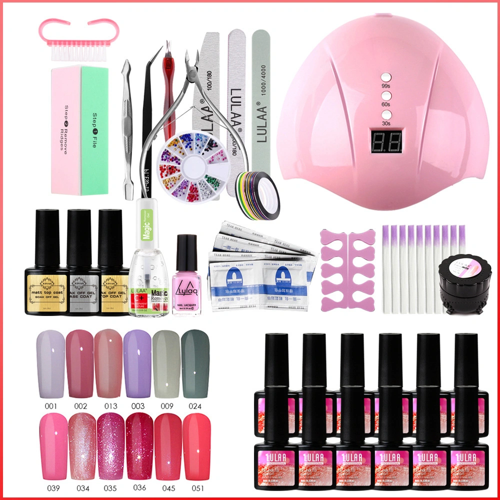 Professional Poly Gel Acrylic Polish Gel Polish Nails Art Kit Set with UV Lamp