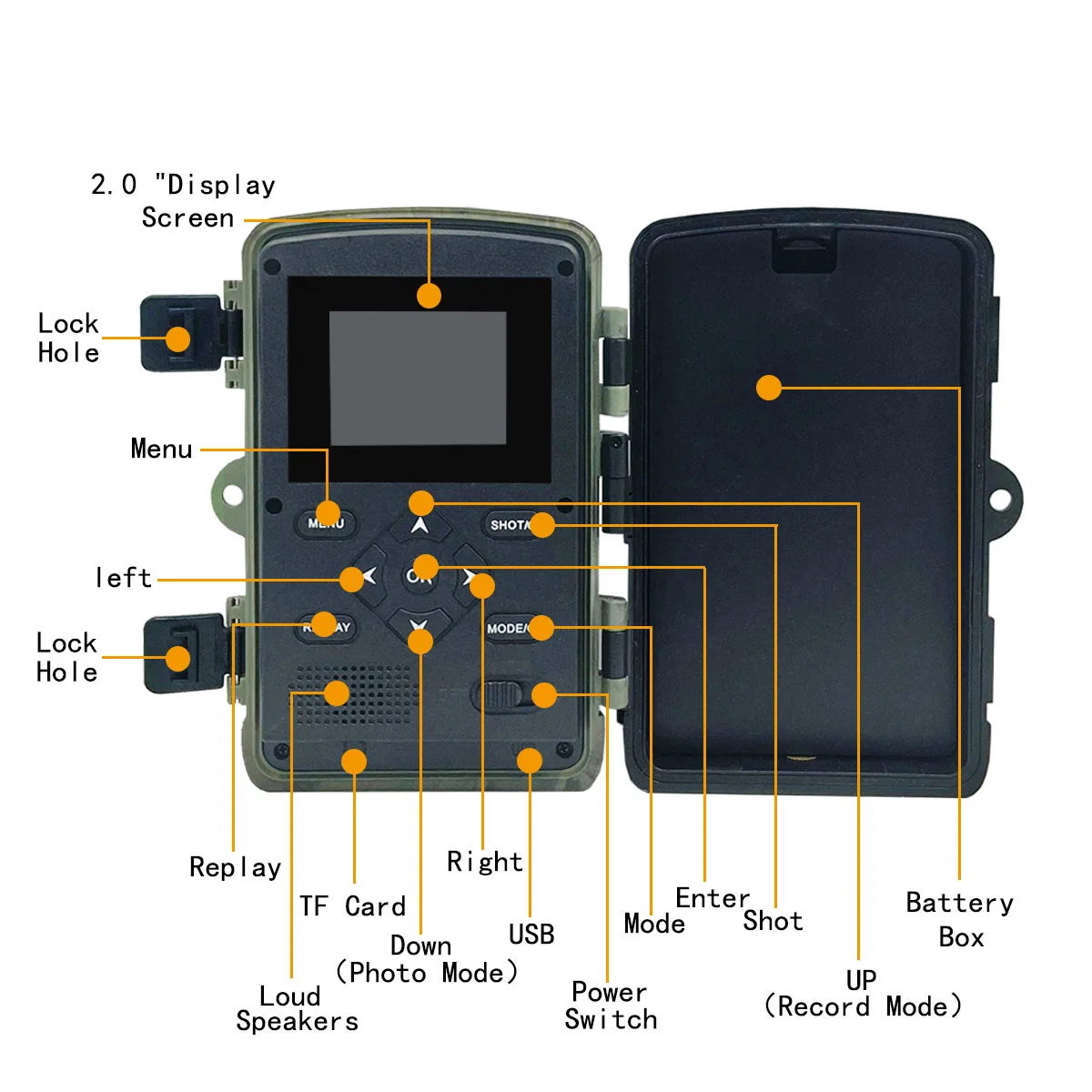 Pr3000 36MP Outdoor Chasse multifonction 1080P Caméra de surveillance d'observation des animaux étanche IP54 avec 34 feux infrarouge PR3000