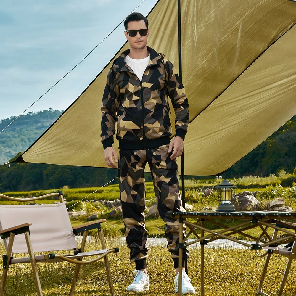 Men's Camo Sports Csaual 2-Pieces Suit for Autumn and Spring