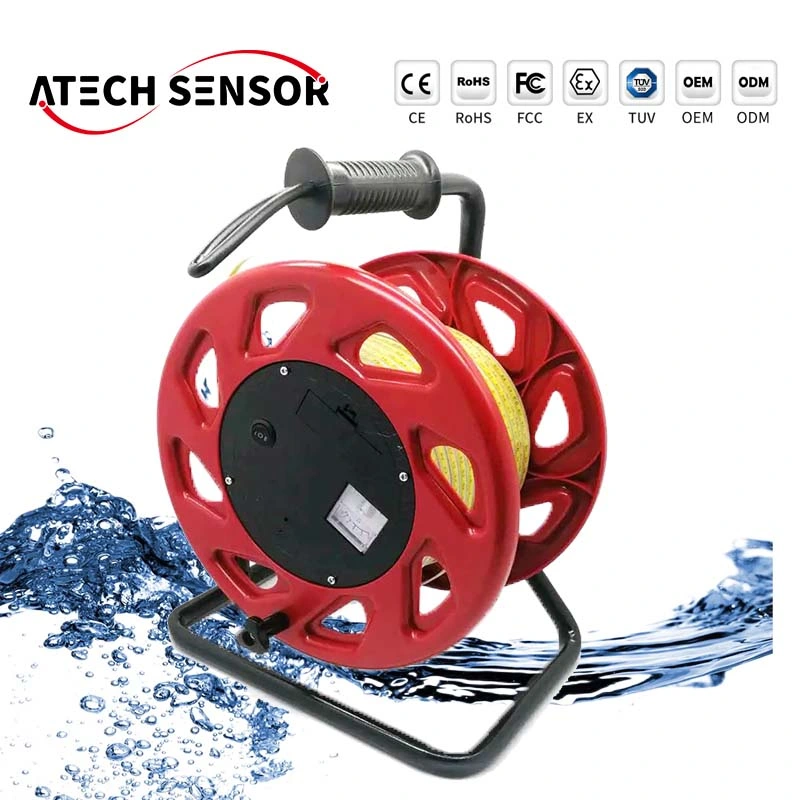 Atech Portable 50m 100m 300m Stahl Lineal unterirdischer Wasserstand Anzeige Stahlband Wasserstandsanzeige