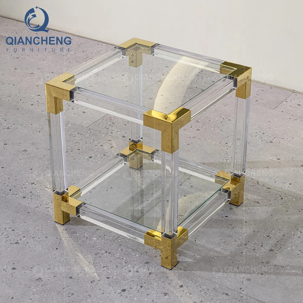 Foshan Wholesale/Supplier Luxury European Style Furniture Sofa Acrylic Glass Sidetable