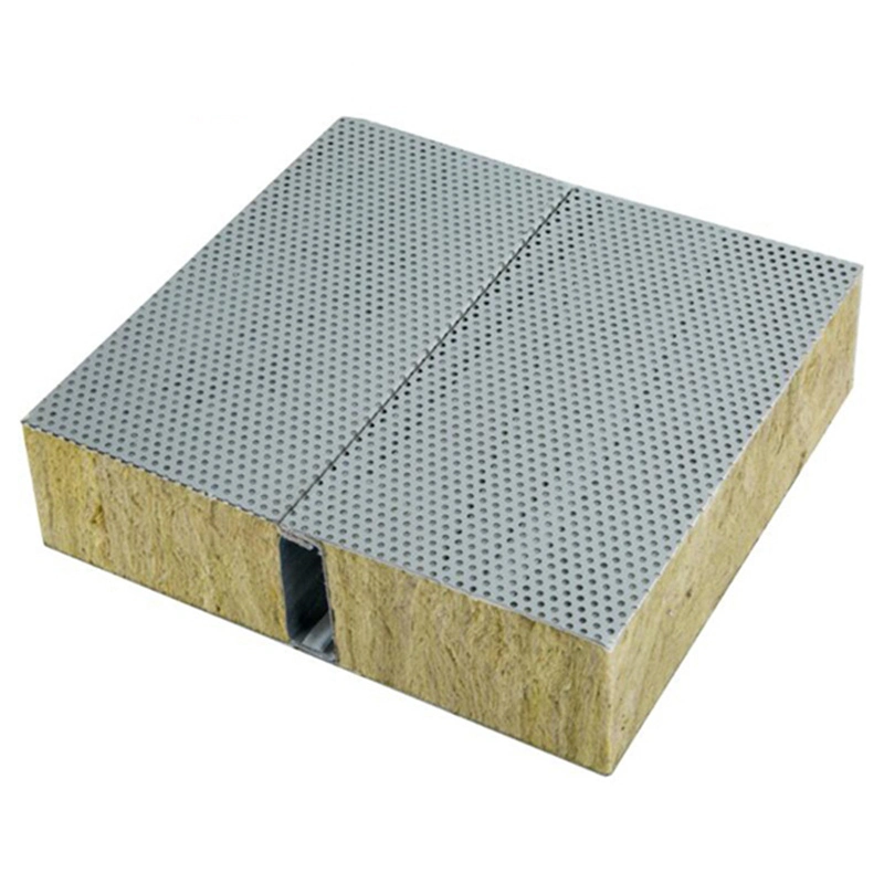 50/75/100/120m Soundproof Heat Thermal Insulated Roofing/Wall PU Sealing Rockwool Composite Board Sandwich Panel for Warehouse/Steel Structure