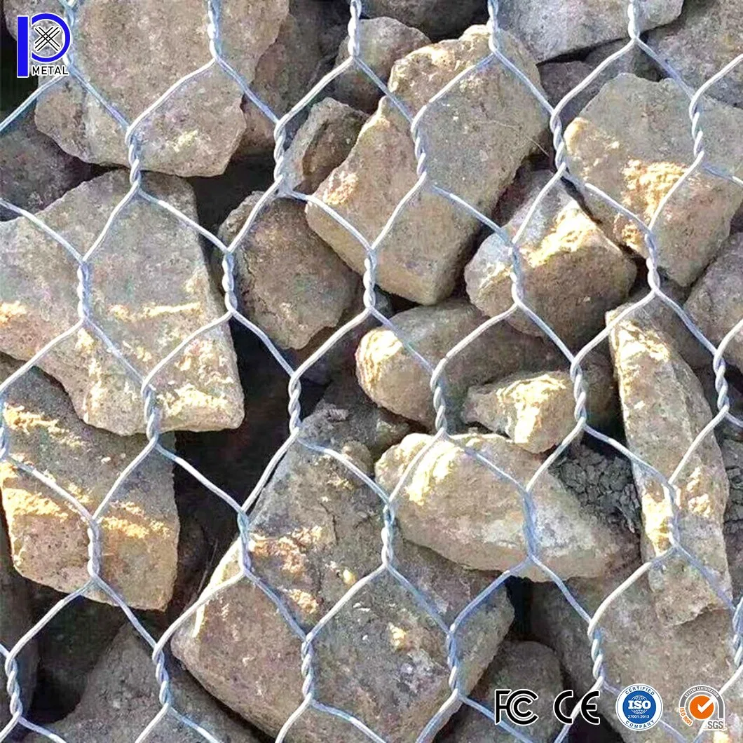 El enrejado metálico hexagonal Pengxian China fabricantes 2.7mm/3,0 mm de diámetro de 3,2 mm/80x100mm Gabion malla de alambre recubierto de PVC se utiliza para paredes Gabion residencial