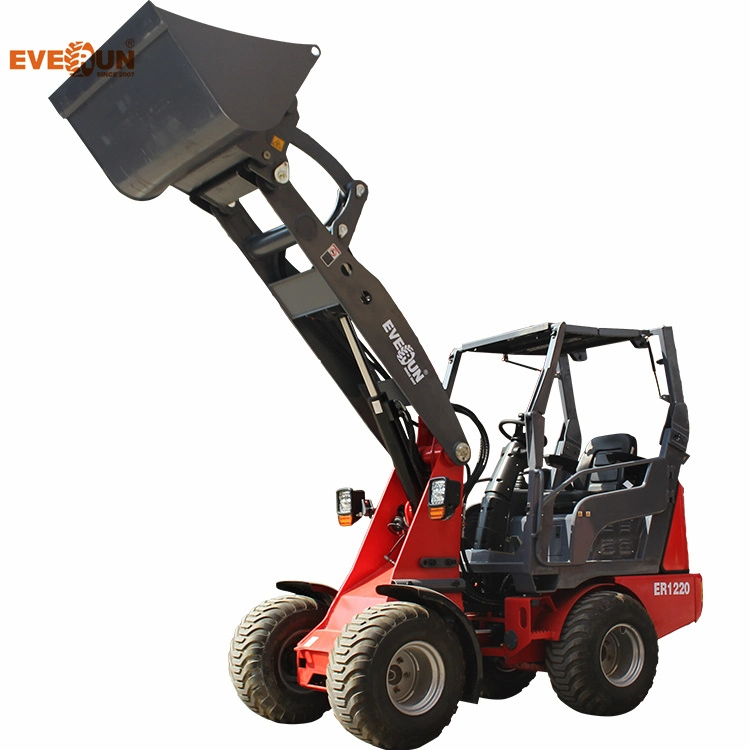 Everun High Quality Er1220 1.2ton CE Certified micro Compact Bucket Articulated Mini Wheel Loader