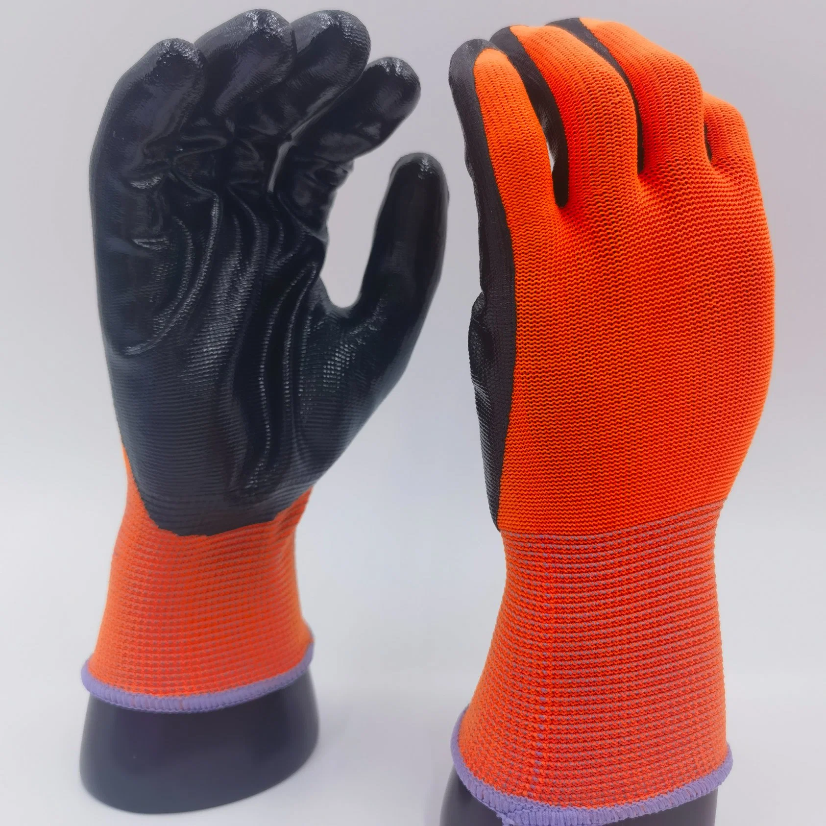 Safety Gloves Nylon Nitrile Mechanical Maintenance Anti Cutting Hand Protection Knitted Safety Gloves