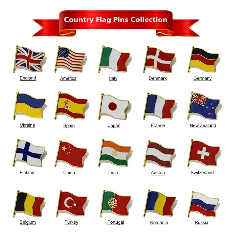 Custom Pin American Canadian Suit Metal Hat Saudi World National Hand Soft Magnetic Country Iran Enamel Flag Badge Lapel Pin