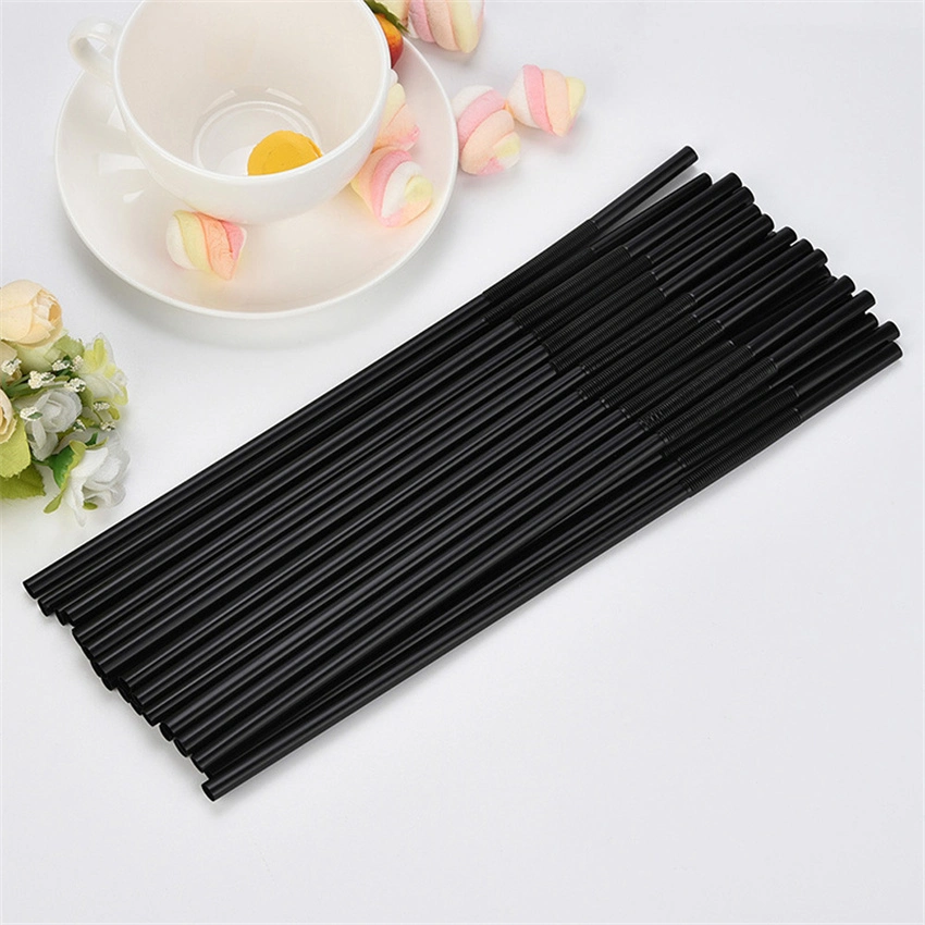 Colorful Black Extra Long Bendy Party Fancy Straws Disposable Drinking Plastic PP Art Straws Straw