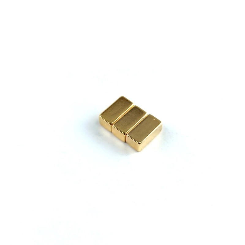 China Manufacturer Strong Custom Cube N52 Permanent Powerful Gold-Plated Neodymium Block Magnet