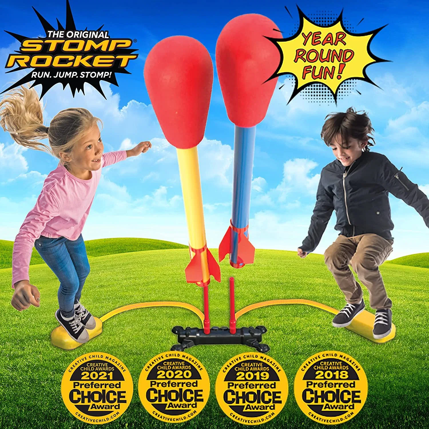 Juguete de vuelo Fidget Toys niños Toy Stomp Rocket Ultra Rocket Juego regalo de promoción helicóptero al aire libre Juguete