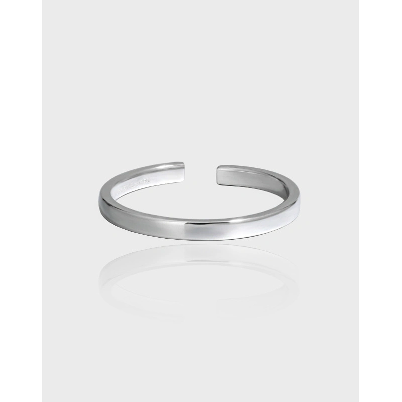 Versión coreana de Ins de anillo plegado S925 Sterling Silver Open Mujer