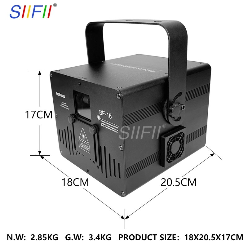 جهاز عرض ليزر Ilda 3D بقوة 1 واط بقوة 5 واط وبقوة 10 واط أضواء الليزر بالليزر DJ المتحركة بالليزر بألوان كاملة من Disco Stage للنادي الليلي