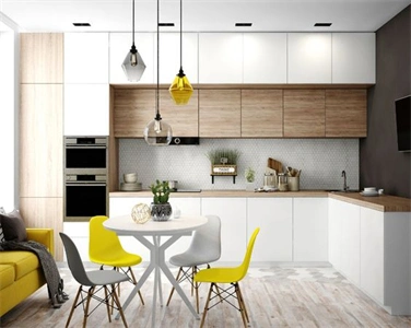 Style simple personnalisé de haute qualité MDF Meubles armoires de cuisine en bois de placage
