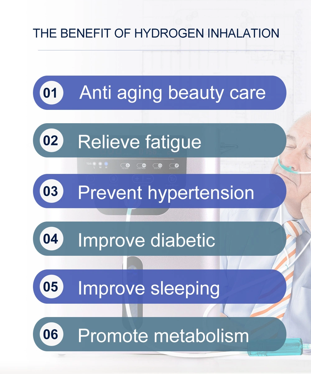 Terapia de inhalación de hidrógeno saludable la máquina del 99,99% de los equipos de gas de hidrógeno profesional