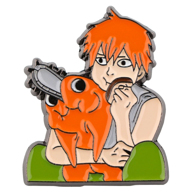 Custom Logo Chainsaw Man Anime Pins Enamel Brooches Cartoon Metal Badge