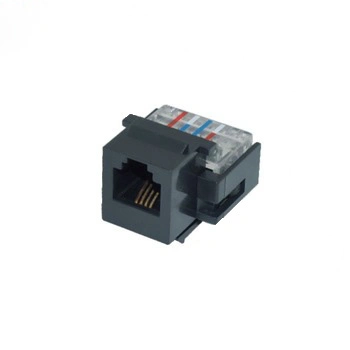 Connectivity Cat3 Cat6 Toolless Type 6p4c or 6p6c Connect black keystone jack