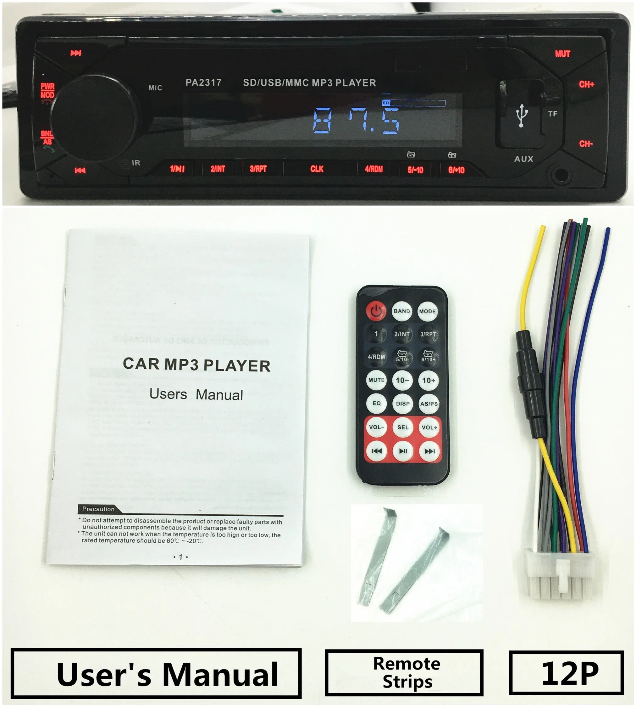 Großhandel/Lieferant LCD-Unterstützung USB / SD / MMC / TF-Schnittstelle mit Remote Freisprecheinrichtung Auto MP3 Spieler