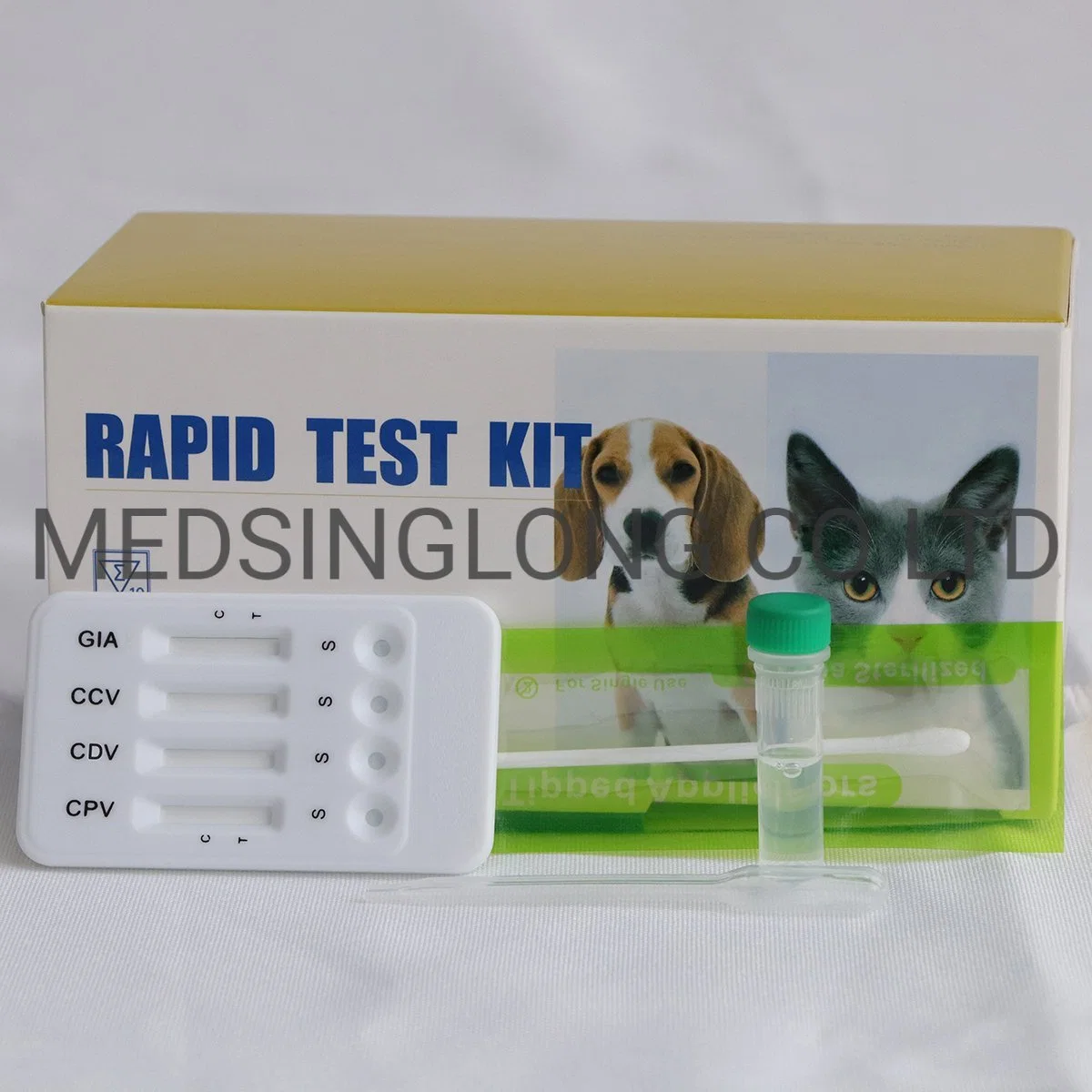 Parvovirus canin / Canine distemper virus/ Coronavairus Canine / test rapide de l'antigène de Giardia Combo Cassettes Msldh les bandelettes de test52b