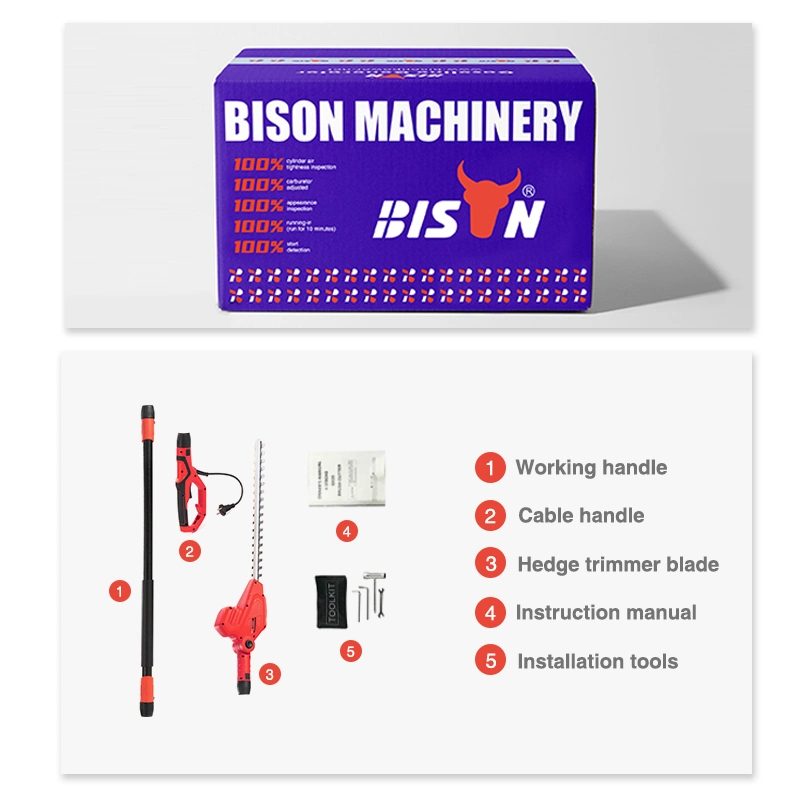 Bison 4m Long Reach Corded Electric Single Blade Telescopic Pole Hedge Cutter Trimmer