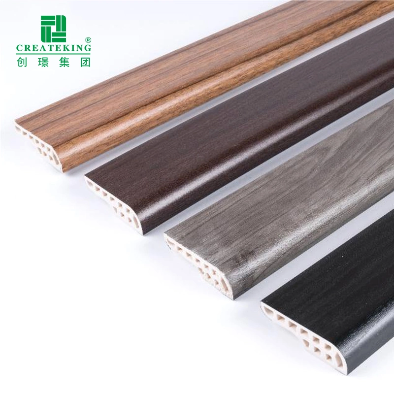 Foshan Factory 6cm Height Flat Surface Vinly Flooring PVC Skirting Board