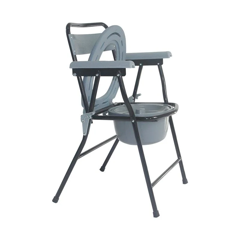 Medical Equipment Hospital Folding Steel Chair Commode for Disabled