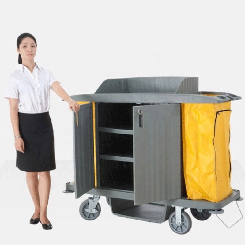 Hand Fatigue Reduce Comfort More Anti-Slipeasy to Clean Beautiful Medical Room Plastic Service Cart Property Cleaning Vehicle